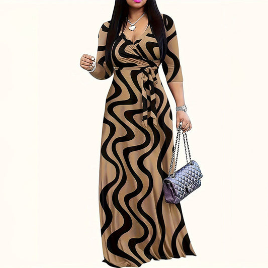 Women's Summer Geometric Print Maxi Dresses